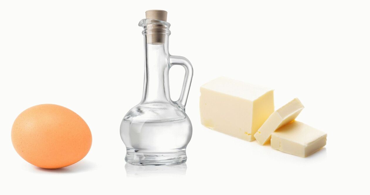 Egg vinegar and oil against athlete's foot